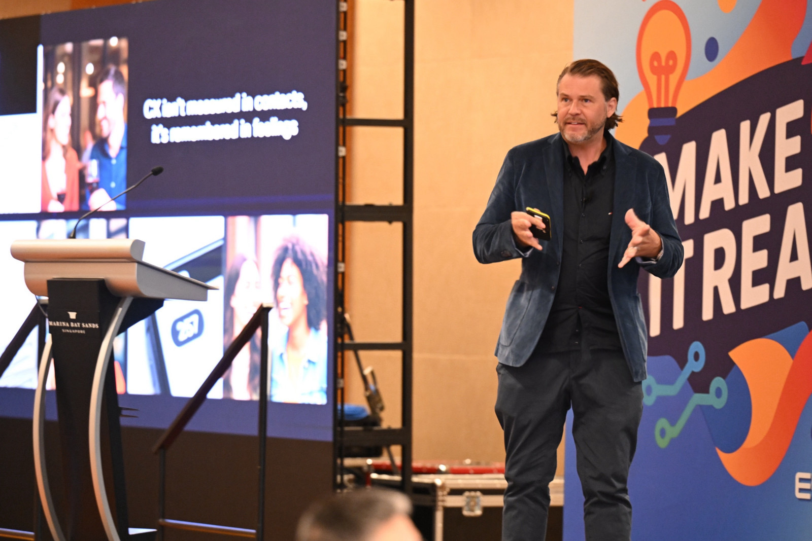 Ben Farrell speaking at Marina Bay Sands, Singapore
